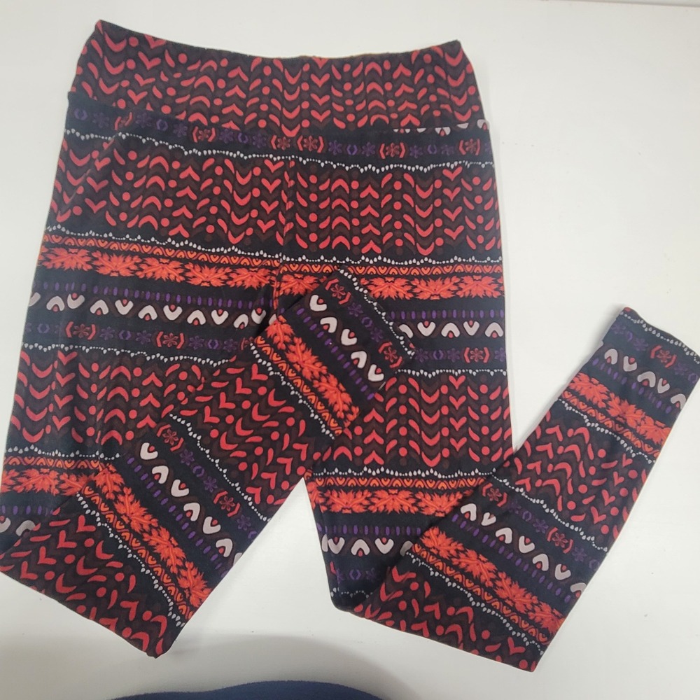 LuLaRoe Tall & Curvy Leggings Tribal Geometric Print Comfort Stretch